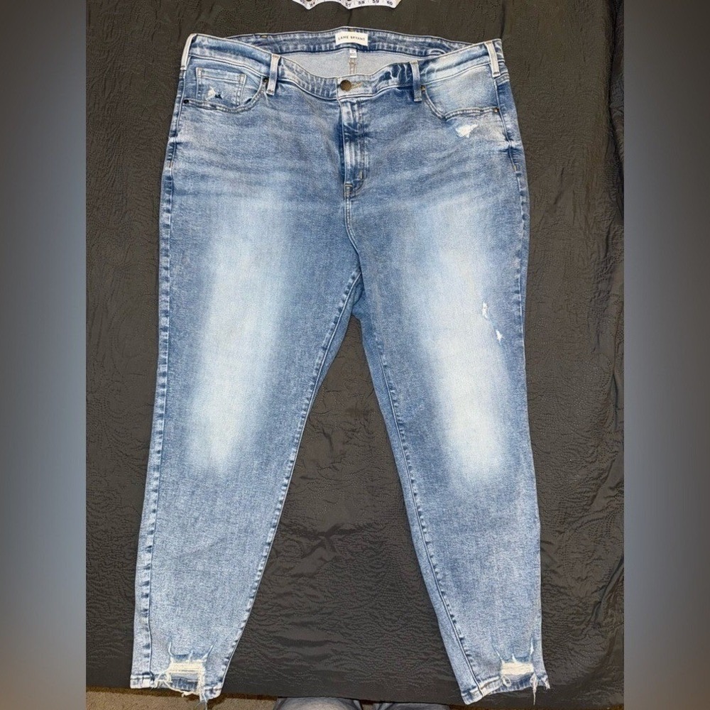 Lane Bryant Women's 26 Distressed Skinny Jeans Medium Wash Stretch Denim